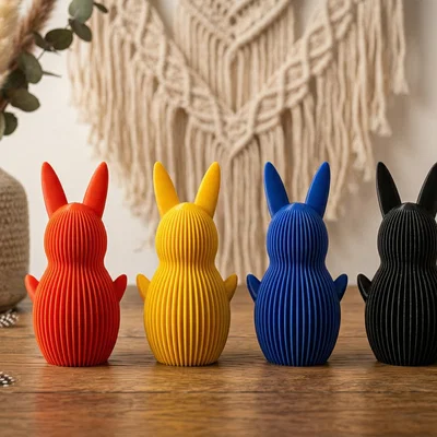 Tượng Thỏ Gân Phong cách Modern Boho – Trang trí Lễ Phục sinh
