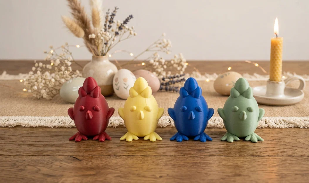 Tượng Chú Gà Con Trứng Phục Sinh Họa Tiết Filigree In 3D Sang Trọng - Image 1