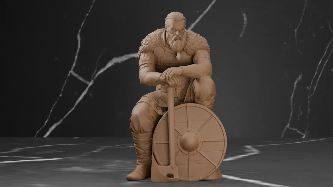 Chiến binh Viking Trầm tư - Mô hình thu nhỏ giả tưởng - Image 4