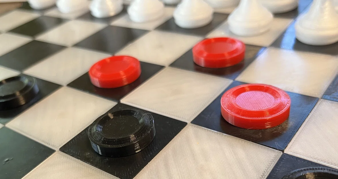 Bộ quân cờ đam (Magnetic Checkers) có nam châm tự in 3D tại nhà - Image 1