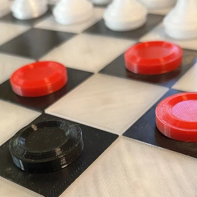 Bộ quân cờ đam (Magnetic Checkers) có nam châm tự in 3D tại nhà