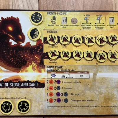 Token Spirit Island: Mẫu Rising Heat of Stone and Sand
