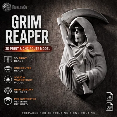 Phù điêu tượng bán thân Thần Chết (Grim Reaper Bust Relief #RoZ)