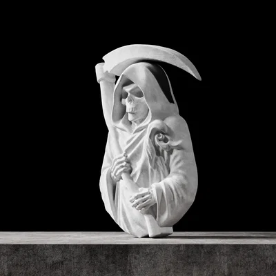 Phù điêu tượng bán thân Thần Chết (Grim Reaper Bust Relief #RoZ)