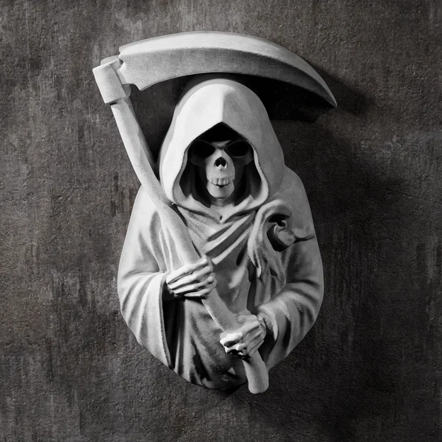 Phù điêu tượng bán thân Thần Chết (Grim Reaper Bust Relief #RoZ) - Image 5