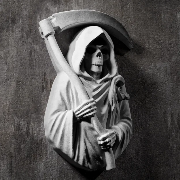 Phù điêu tượng bán thân Thần Chết (Grim Reaper Bust Relief #RoZ) - Image 6