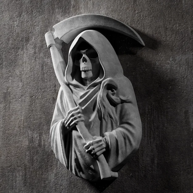 Phù điêu tượng bán thân Thần Chết (Grim Reaper Bust Relief #RoZ) - Image 9