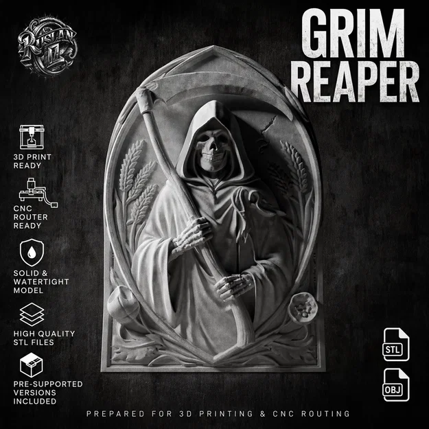 Tấm Ốp Tường Phù Điêu Tử Thần (Grim Reaper) #RoZ - Image 1