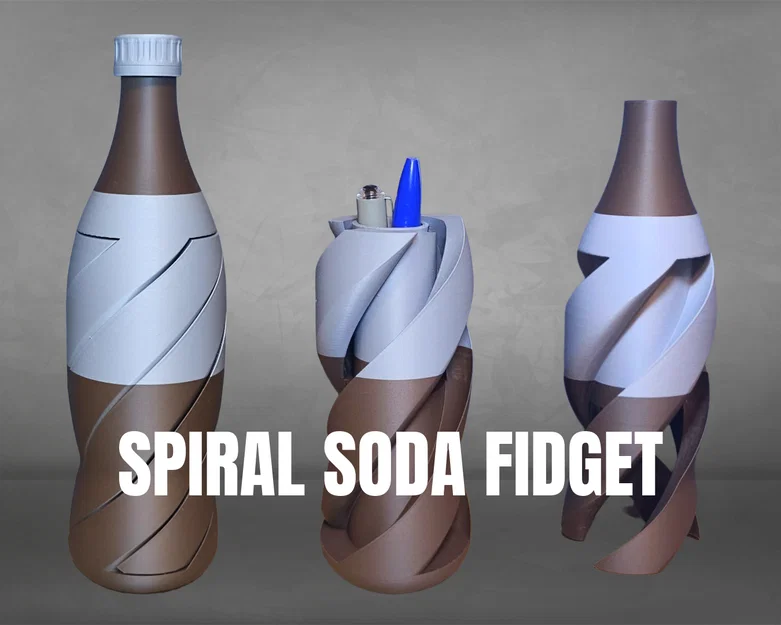 Đồ chơi fidget hình chai nước ngọt xoắn ốc có ngăn chứa đồ - Image 1