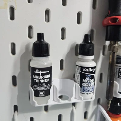 Giá treo chai sơn Vallejo cho bảng IKEA Skadis - In 3D tiện lợi