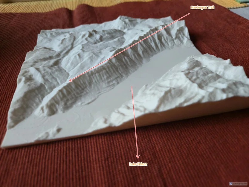 Mô hình địa hình 3D Hardergrat và Hồ Brienz in 3D chi tiết - Image 1