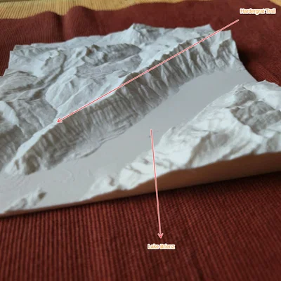 Mô hình địa hình 3D Hardergrat và Hồ Brienz in 3D chi tiết