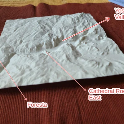 Mô hình địa hình 3D thung lũng Yosemite Valley chi tiết