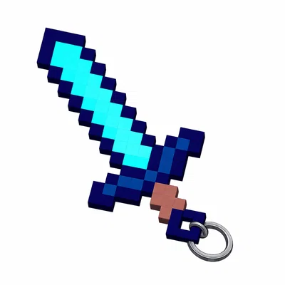 Móc khóa thanh kiếm Minecraft: Mô hình in 3D độc đáo cho game thủ
