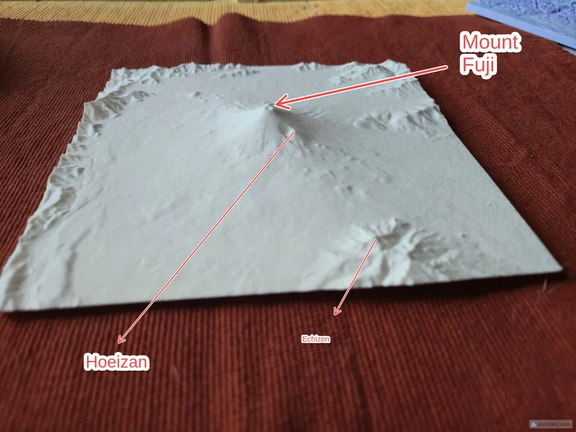 Mô hình địa hình 3D núi Phú Sĩ (Mount Fuji) chi tiết cao - Image 1