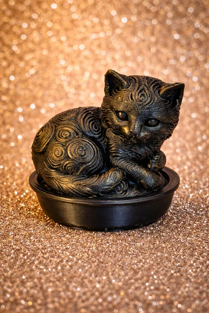 Mô hình chú mèo nằm trong tách (Cup Cat) in 3D siêu đáng yêu - Image 1