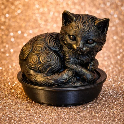 Mô hình chú mèo nằm trong tách (Cup Cat) in 3D siêu đáng yêu