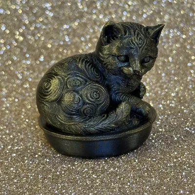 Mô hình chú mèo nằm trong tách (Cup Cat) in 3D siêu đáng yêu