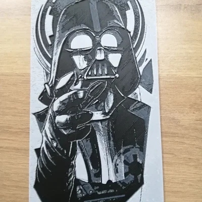 Tranh in 3D nghệ thuật Darth Vader phong cách Hue Forge đẹp mắt