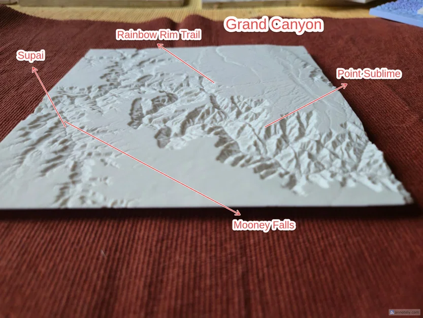 Mô hình địa hình 3D Grand Canyon chi tiết sắc nét - Image 1