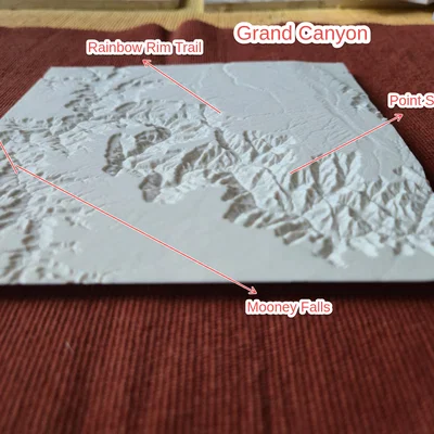 Mô hình địa hình 3D Grand Canyon chi tiết sắc nét