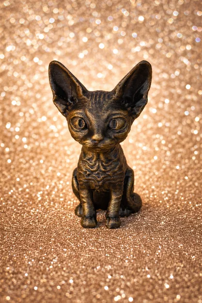 Mô hình chú mèo Devon Rex trang trí bàn làm việc cực xinh - Image 1