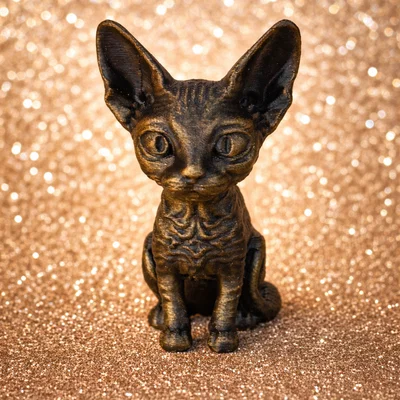 Mô hình chú mèo Devon Rex trang trí bàn làm việc cực xinh