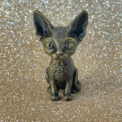 Mô hình chú mèo Devon Rex trang trí bàn làm việc cực xinh