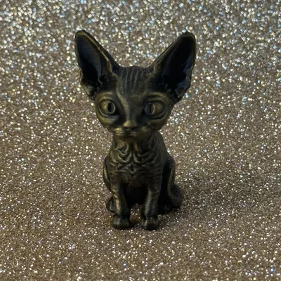 Mô hình chú mèo Devon Rex trang trí bàn làm việc cực xinh