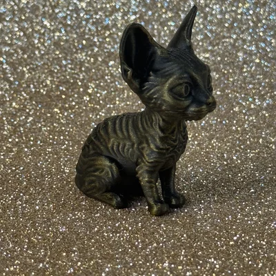 Mô hình chú mèo Devon Rex trang trí bàn làm việc cực xinh