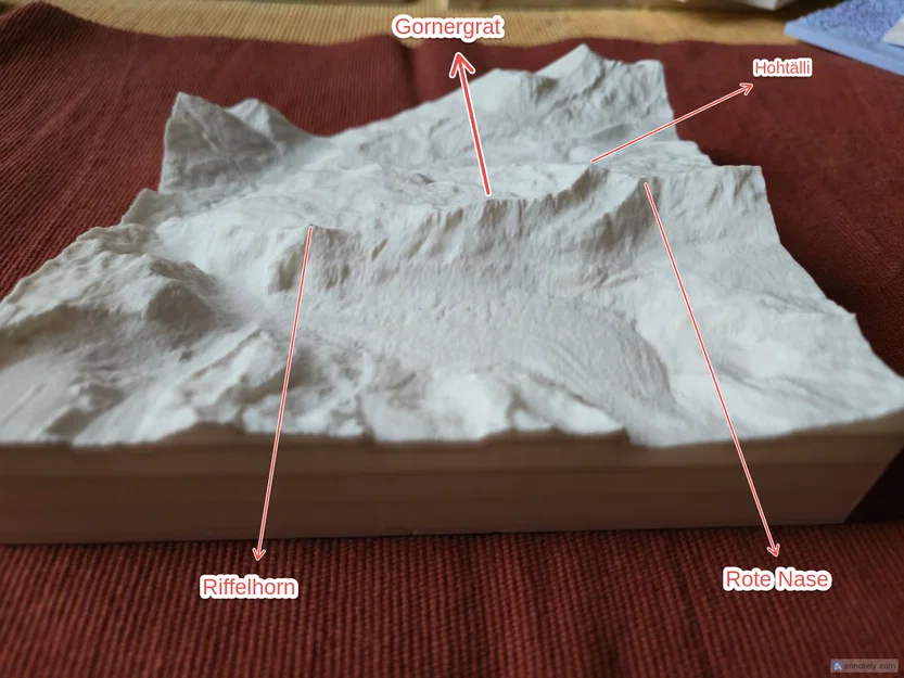 Mô hình địa hình 3D dãy núi Gornergrat (tỷ lệ 1:52 000) - Image 1