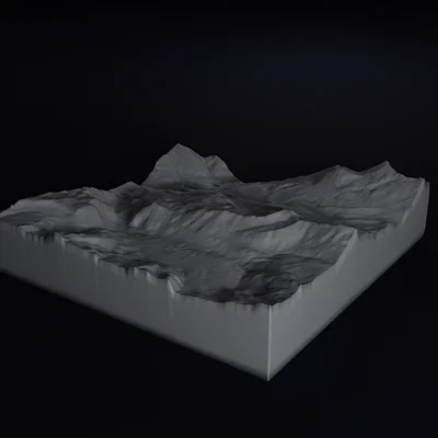 Mô hình địa hình 3D dãy núi Gornergrat (tỷ lệ 1:52 000)