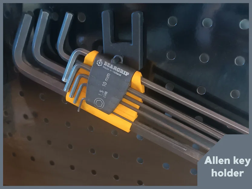 Móc treo bộ lục giác (Allen Key Holder) gọn gàng cho bảng đục lỗ - Image 1