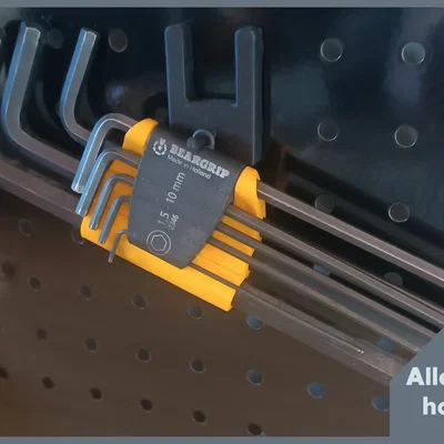 Móc treo bộ lục giác (Allen Key Holder) gọn gàng cho bảng đục lỗ