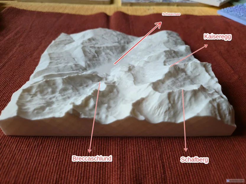 Mô hình địa hình 3D Schwarzsee tỉ lệ 1:51.000 - Image 1