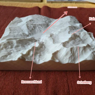 Mô hình địa hình 3D Schwarzsee tỉ lệ 1:51.000