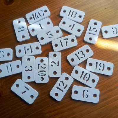 Bộ Thẻ Chìa Khóa Stencil (Phòng 1–20 + WC)