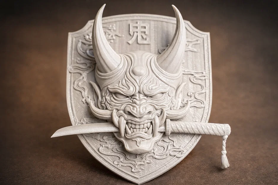 Mô hình 3D Mặt Nạ Oni Demon Gắn Tường Độc Đáo - Image 1