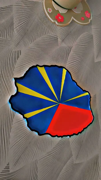 Bản đồ 3D Đảo Reunion – Mô hình trang trí treo tường nhiều màu - Image 1