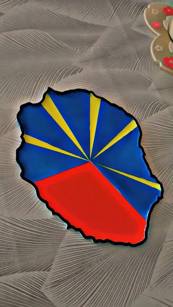 Bản đồ 3D Đảo Reunion – Mô hình trang trí treo tường nhiều màu - Image 2