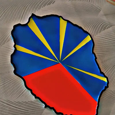 Bản đồ 3D Đảo Reunion – Mô hình trang trí treo tường nhiều màu