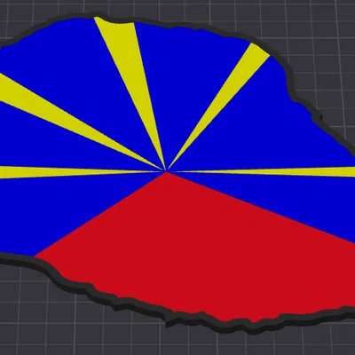 Bản đồ 3D Đảo Reunion – Mô hình trang trí treo tường nhiều màu