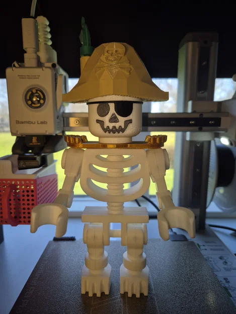 Mô hình bộ xương Lego 3D kèm phụ kiện mũ cướp biển cực chất - Image 1