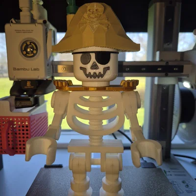 Mô hình bộ xương Lego 3D kèm phụ kiện mũ cướp biển cực chất