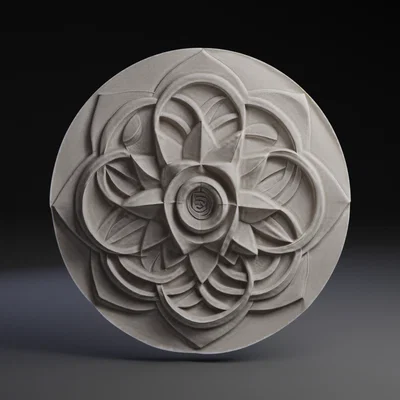 Tranh treo tường 3D họa tiết hoa sen hình học Anahata nghệ thuật