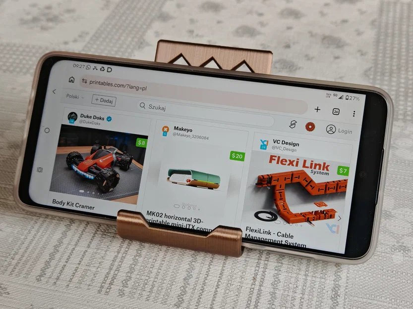 Giá đỡ điện thoại có bản lề (in nguyên khối, không cần support) - Image 4