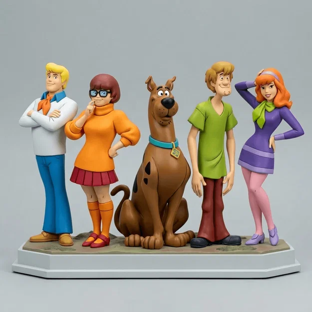 Mô hình 3D nhóm thám tử Scooby-Doo (1969) cực đẹp - Image 1