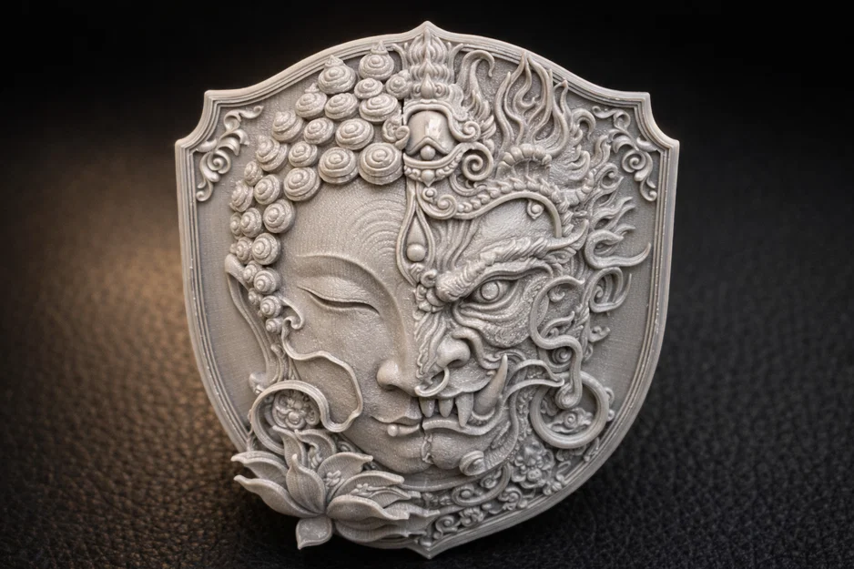 Mô hình treo tường 3D nghệ thuật phối hợp Phật và Quỷ đầy ấn tượng - Image 1