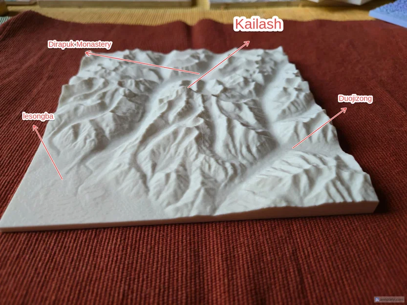 Mô hình địa hình 3D núi Kailash chi tiết tỷ lệ 1:120 000 - Image 1