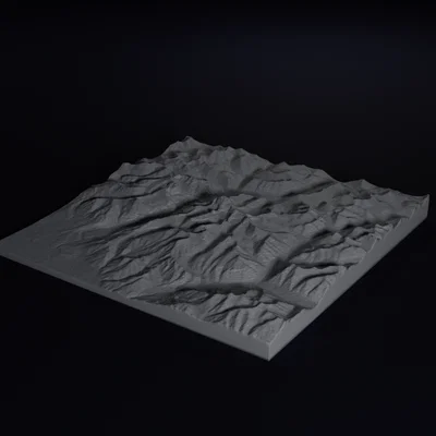 Mô hình địa hình 3D núi Kailash chi tiết tỷ lệ 1:120 000